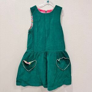 Mini Boden Heart Pocket Green Corduroy Dress (11-12Y)